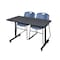 Kobe Rectangle Tables > Training Tables > Kobe Training Table & Chair Sets, 48 W, 30 L, 29 H, Grey MKTRCT4830GY44BE - alternate 1